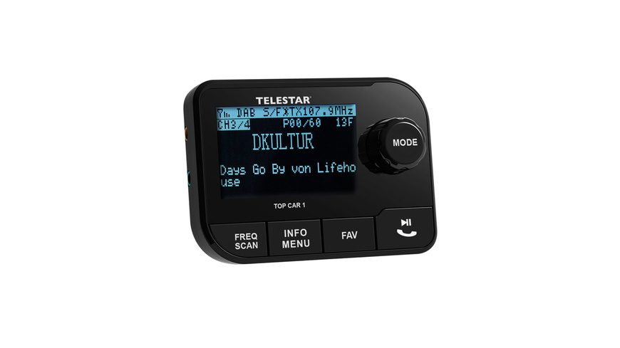 Telestar TOP CAR 1 DAB+ Empfänger Freisprechfunktion, Saugnapfhalterung