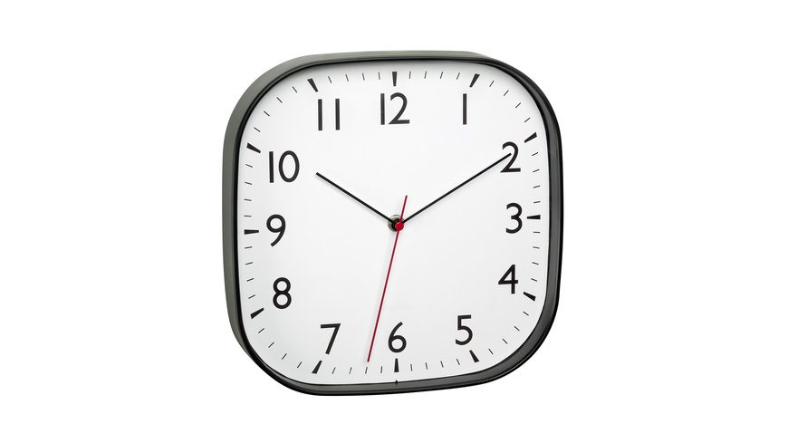 TFA Dostmann 60.3076.01 Quarz Wanduhr 27.9 cm x 4.9 cm x 27.9 cm Schwarz Leisegang-Uhrwerk