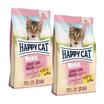 HAPPY CAT Minkas Trockenfutter Katze Junior, Care, Geflügel 2x10 kg