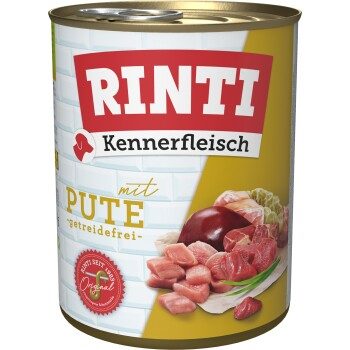 RINTI Kennerfleisch Nassfutter Hund, Adult, Dose, Pute 36x800 g
