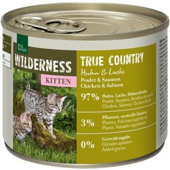 REAL NATURE WILDERNESS Nassfutter Katze, Kitten True Country, Huhn und Lachs 24x200 g