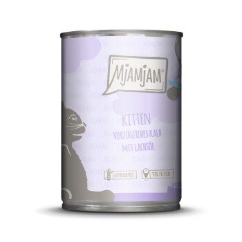 MjAMjAM Nassfutter Katze Kitten, Kalb mit Lachsöl 6x400 g