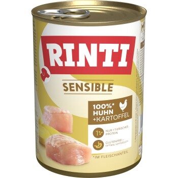RINTI Sensible Nassfutter Hund, Adult, Dose 12x400 g Huhn und Kartoffel 12x400 g