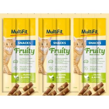 MultiFit Fruity Meat Sticks Huhn und Apfel 56x5 g