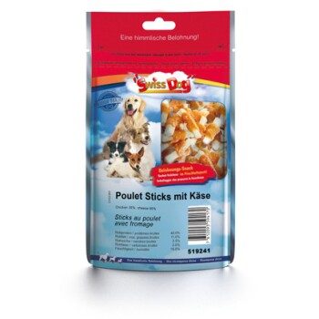 SwissDog Poulet Sticks mit Käse 500g