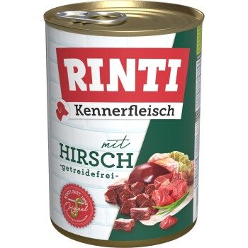 RINTI Kennerfleisch Nassfutter Hund, Adult, Dose, Hirsch 12x400 g