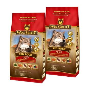 WOLFSBLUT Nassfutter Hund Adult Red Rock mit Kängurufleisch 2x2 kg