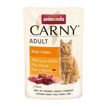 animonda Carny Nassfutter Katze Adult Rind und Huhn 24x85 g