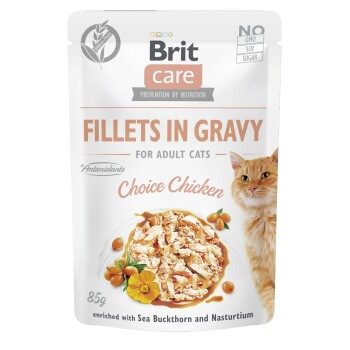Brit Care Nassfutter Katze Adult Filets in Sauce Huhn 24x85 g