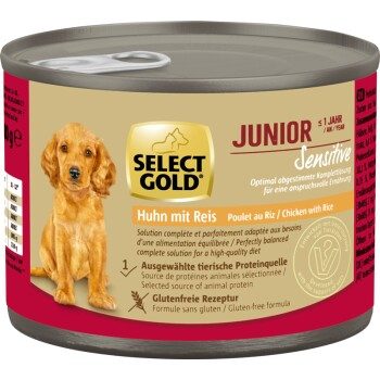 SELECT GOLD Nassfutter Hund Sensitive Junior Huhn und Reis 24x200 g