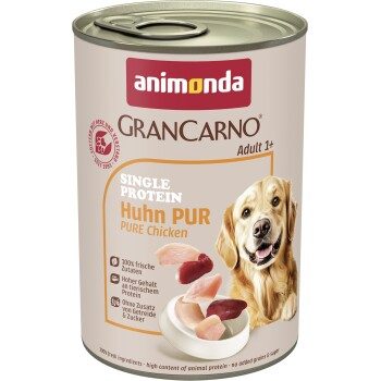 animonda GranCarno Single Protein Nassfutter Hund Adult, Huhn pur 6x400 g