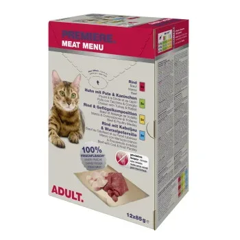 PREMIERE Meat Menu Nassfutter Katze Adult Mixpaket 12x85g
