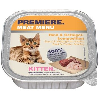 PREMIERE Meat Menu Kitten Rind und Geflügelkomposition 64x100 g