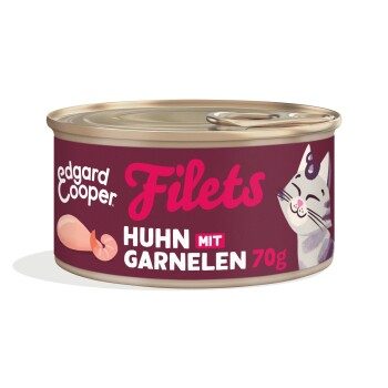 Edgard & Cooper Nassfutter Katze Adult Filets Huhn und Garnele 24x70 g