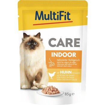 MultiFit Care Indoor Nassfutter Katze Adult mit Poulet 24x85 g