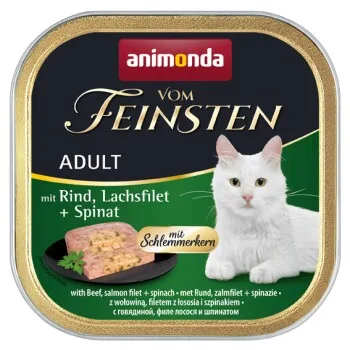 animonda Vom Feinsten Adult mit Schlemmerkern 32x100g Rind, Lachsfilet und Spinat 32x100 g