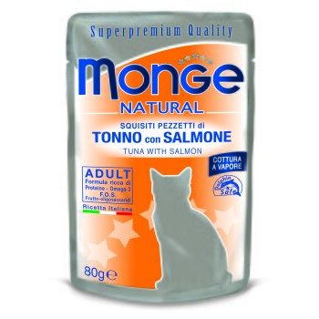 Monge Natural Gelée 24x80g Thunfisch mit Lachs