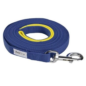 AniOne Schleppleine flach mit Schlaufe blau 10 m