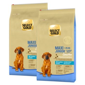 SELECT GOLD Sensitive Maxi Junior Lamm/Lachs/Kartoffel mit Insekten-Protein-Mischung 2x12 kg