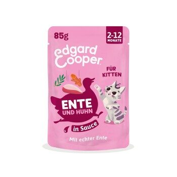 Edgard & Cooper Nassfutter für Kätzchen mit Ente und Huhn in Sauce 12x85 g