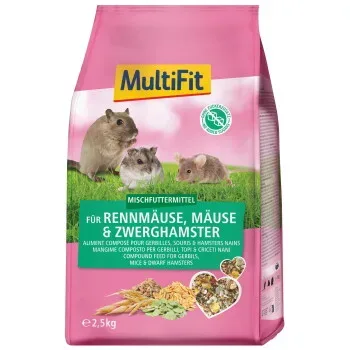 MultiFit Nagerfutter für Maus, Rennmaus und Zwerghamster 2x2.5 kg