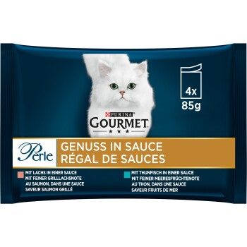 GOURMET Perle - Genuss in Sauce 4x85g Thunfisch mit Lachs