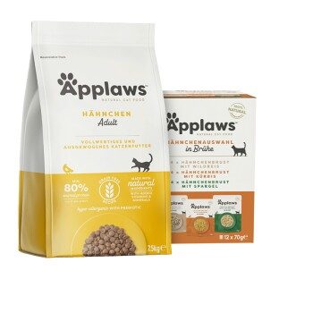 Applaws Adult Mischfütterungs-Set Applaws Adult Huhn 2kg + Applaws Multipack Adult Huhn Variation 12x70g