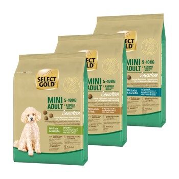 SELECT GOLD Sensitive Adult Mini Probierpaket 3x1kg Probierpaket 1, Mix-Pack