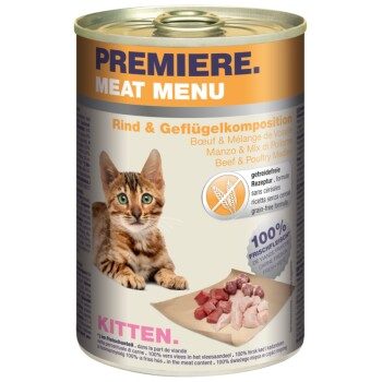 PREMIERE Meat Menu Kitten Rind und Geflügelkomposition 24x400 g