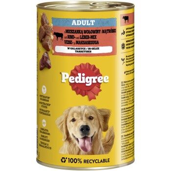 Pedigree Nassfutter Hund Adult, in Gelee, Rind 12x1.2 kg