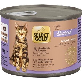 SELECT GOLD Nassfutter Adult Sterilized Geflügel 6x200g