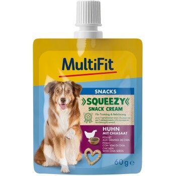 MultiFit Squeezy Snack Cream Huhn mit Chiasamen 10x60 g