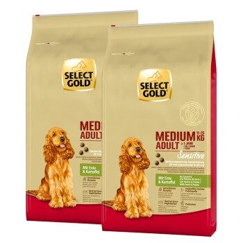 SELECT GOLD Sensitive Adult Medium Ente und Kartoffel 2x12 kg