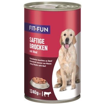 FIT+FUN Nassfutter Hund Audlt, Ragout, Rind 24x1.24 kg