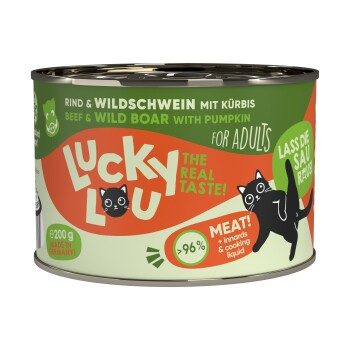 Lucky Lou Nassfutter Katze Adult Rind und Wildschwein 6x200 g