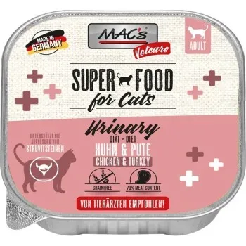 MAC's Nassfuter Katze, Urinary, Vetcare, Huhn und Pute 16x100 g