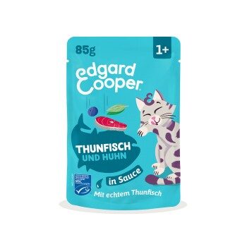 Edgard & Cooper Nassfutter Katze Adult in Sauce Thunfisch und Huhn 12x85 g