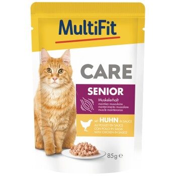 MultiFit Care Nassfutter Katze Senior mit Poulet 48x85 g