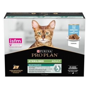 PRO PLAN Adult Sterilised Maintenance Terrine mit Kabeljau 40x75 g