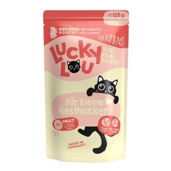 Lucky Lou Nassfutter Katze Kitten Geflügel 32x125 g