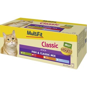 MultiFit Nassfutter Katze Senior Jelly Fish & Classic Mix 48x100g