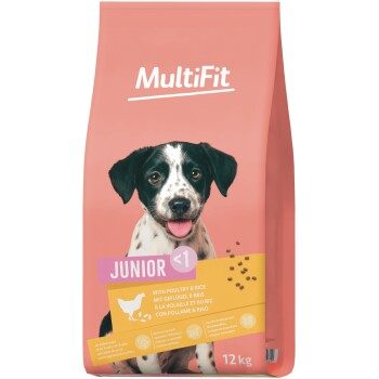 MultiFit Trockenfutter Hund Junior, mit Geflügel & Reis 2x12 kg