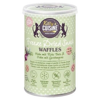 Kitty's Cuisine Freeze Dried Waffeln Huhn mit Rote Beete & Gerstengras 15 g
