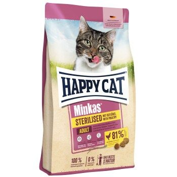 HAPPY CAT Minkas Trockenfutter Katze, Adult, Sterilised, Geflügel 4 kg