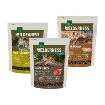 REAL NATURE WILDERNESS Trockenfutter Katze, Adult, Probierpaket 3x300 g Probierpaket 1