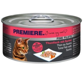 PREMIERE Fine Filets Naturell Thunfisch mit Surimi 24x80 g