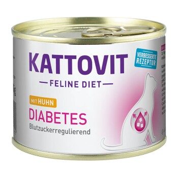 KATTOVIT Feline Diet Nassfutter Katze Diabetes Adult Huhn 24x185 g