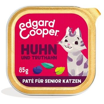 Edgard & Cooper Nassfutter Katze Senior Paté Truthahn und Huhn 64x85 g
