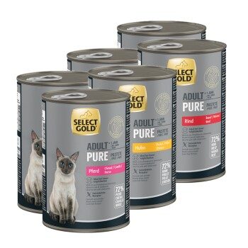 SELECT GOLD PURE Nassfutter Katze, Adult Mixpaket 6x400g