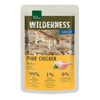 REAL NATURE WILDERNESS Nassfutter Katze, Adult Pure Chicken 48x85 g